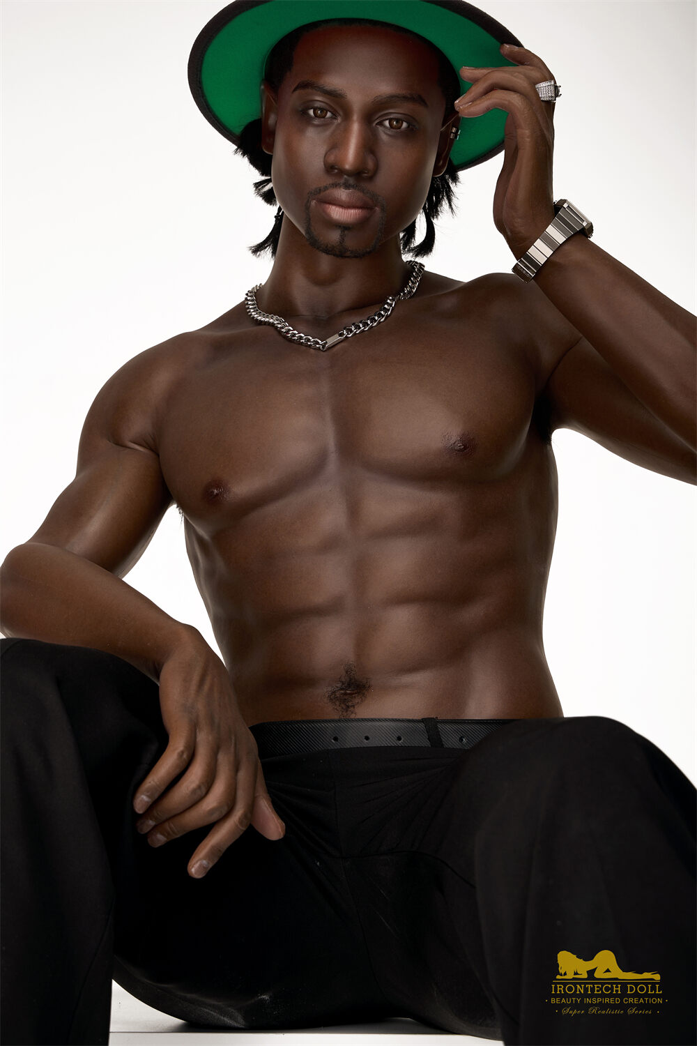 176cm5ft9 silicone black male sex doll Keon 12
